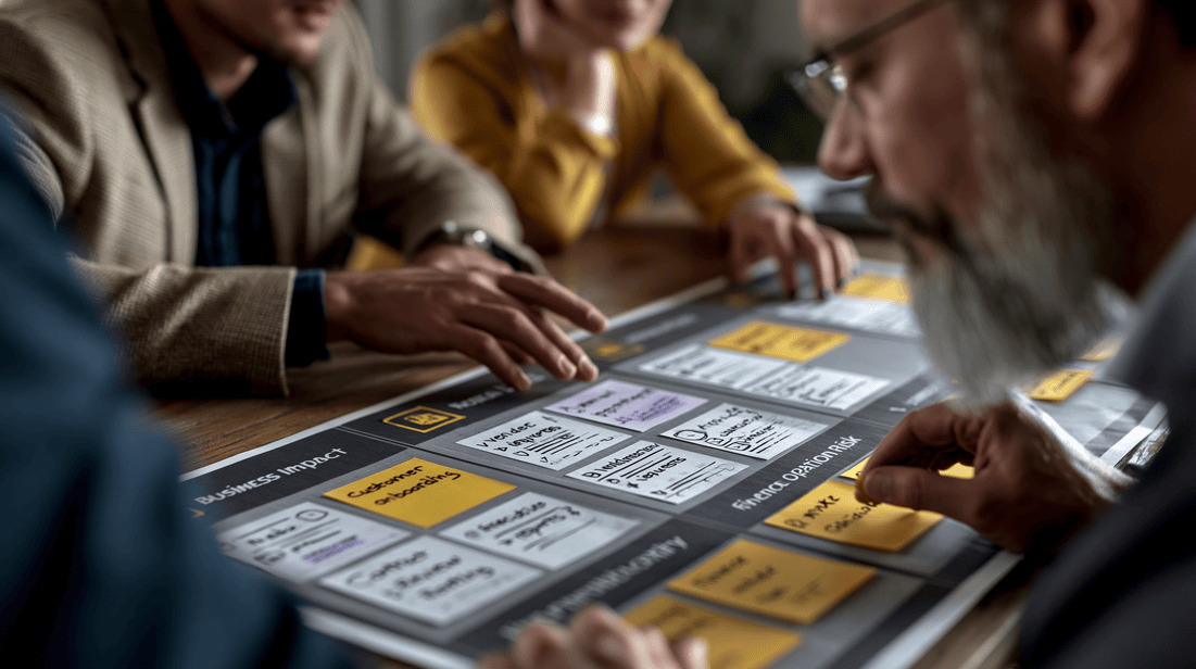COO prioritizing AI workflow automation opportunities by business impact, suitability, complexity, and risk.