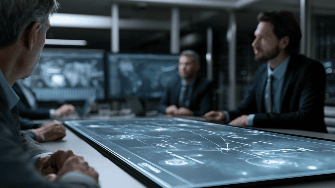 Executives reviewing an AI readiness and AI strategy roadmap in a boardroom