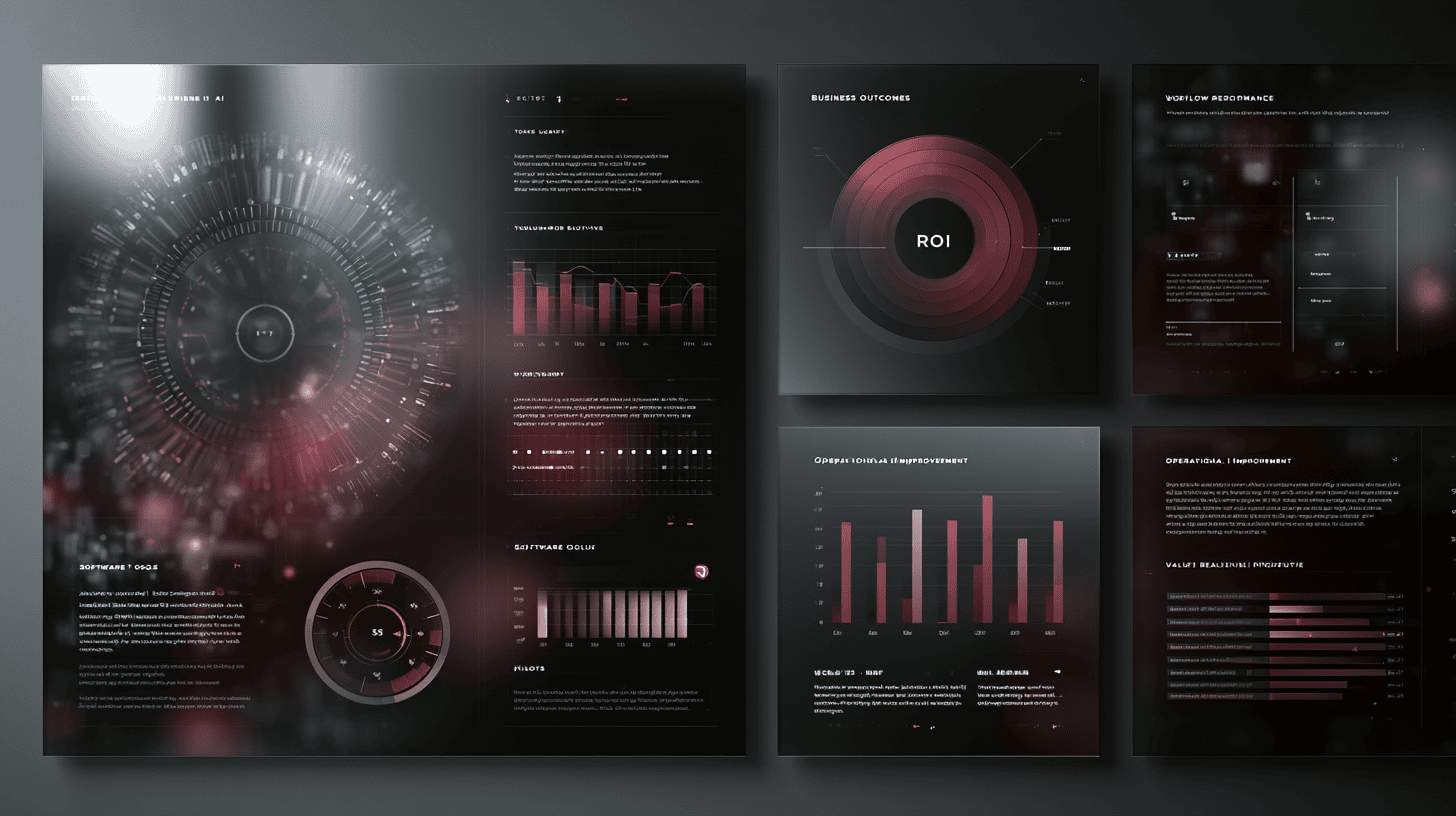 Premium enterprise dashboard contrasting AI activity with real business value